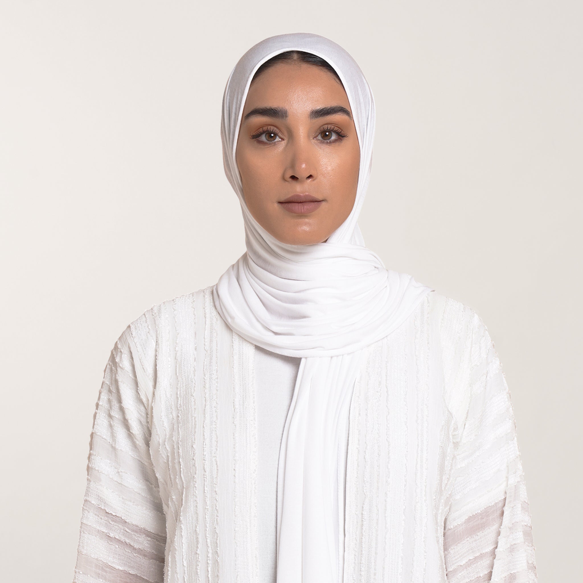 CC Malmal Jersey Hijab - Pure White