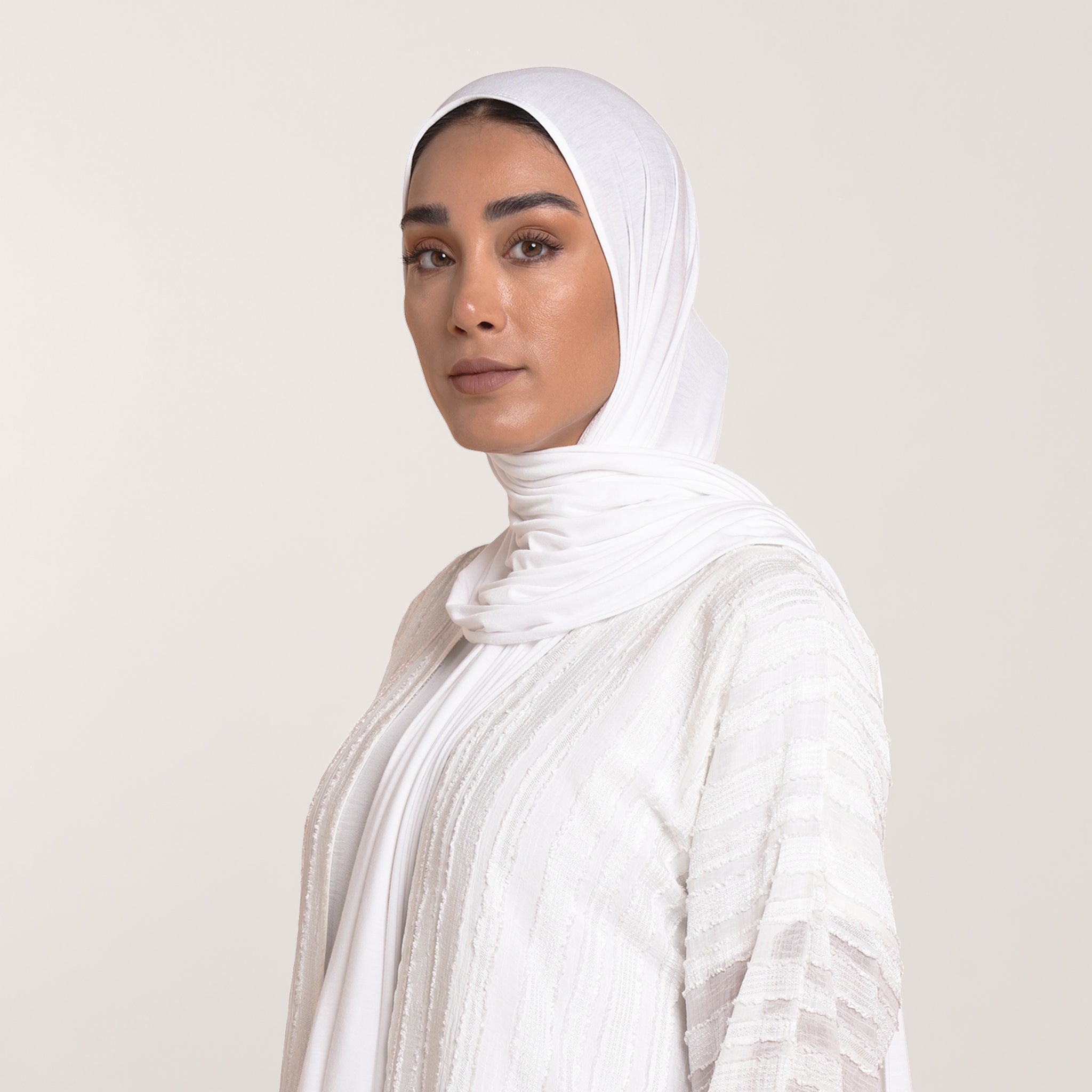 CC Malmal Jersey Hijab - Pure White