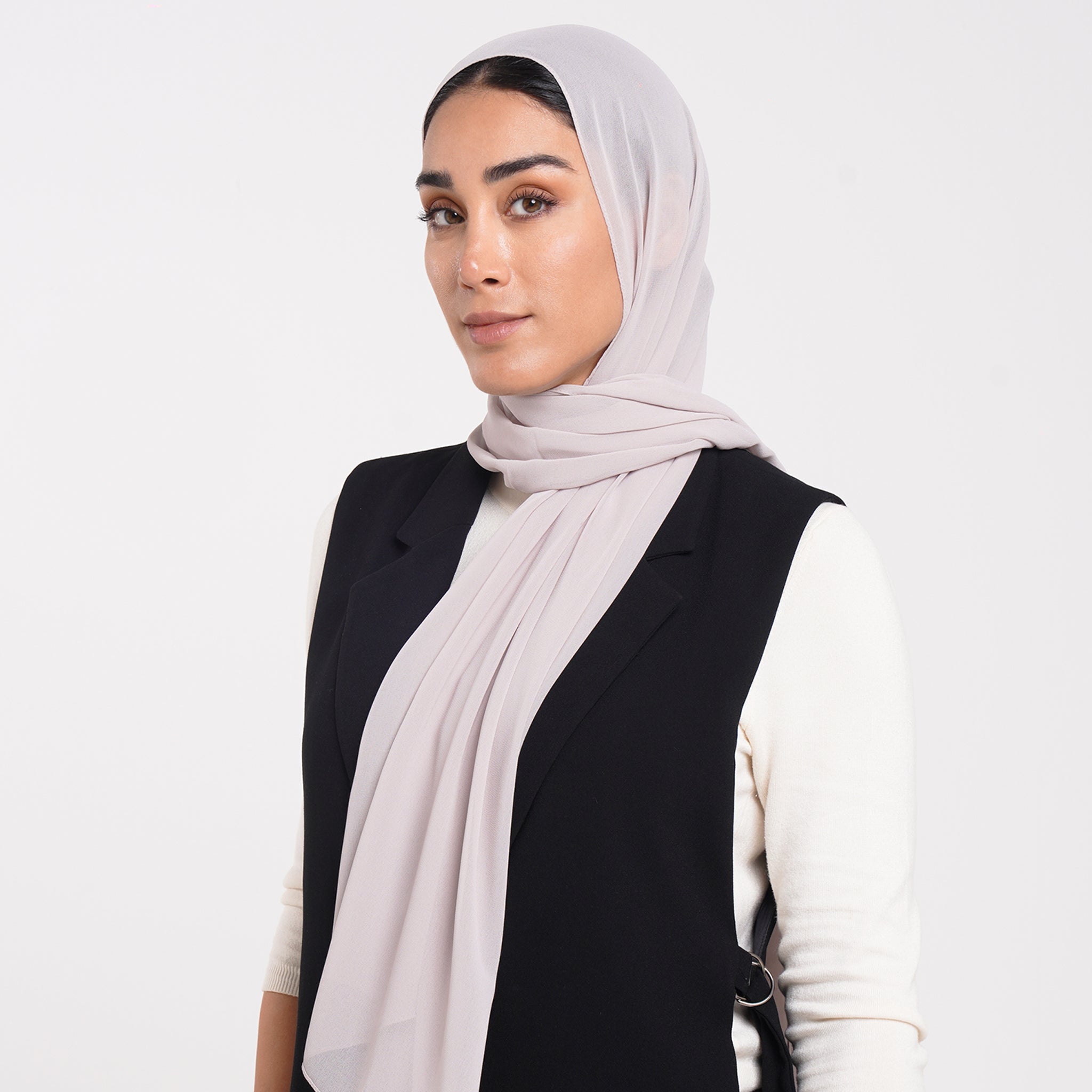 Korean Plain Chiffon Hijab - Muted Dusty Rose