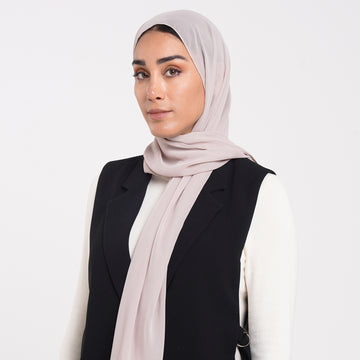 Korean Plain Chiffon Hijab - Soft Mauve Taupe