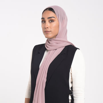 Korean Plain Chiffon Hijab - Soft Dusty Rose
