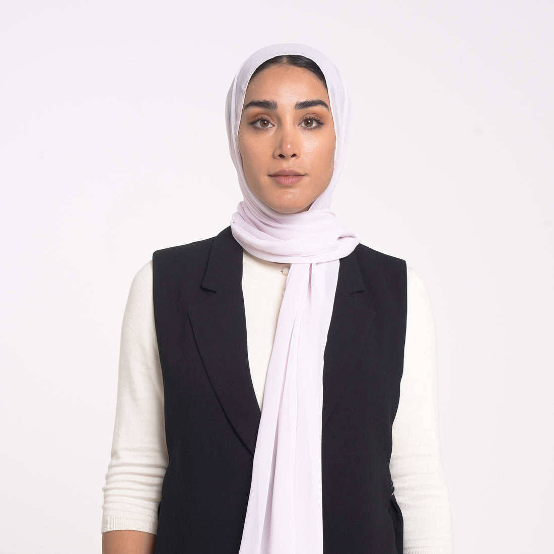 Korean Plain Chiffon Hijab - Very Light Lilac Mist