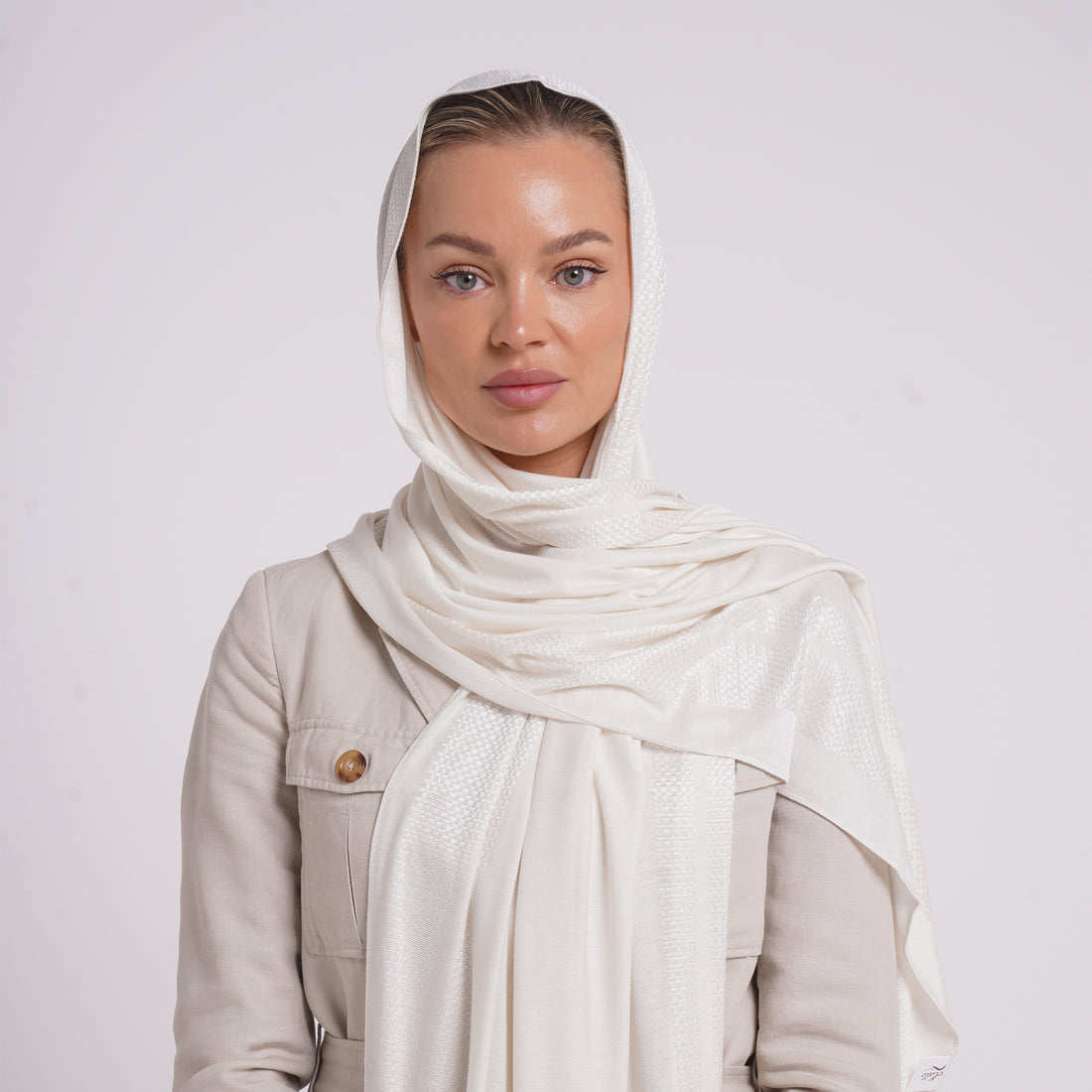 Hijab Jackard - Cream
