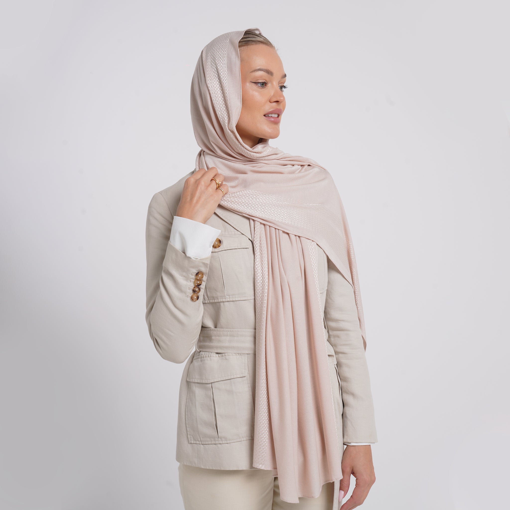 Hijab Jackard - Blush Pink