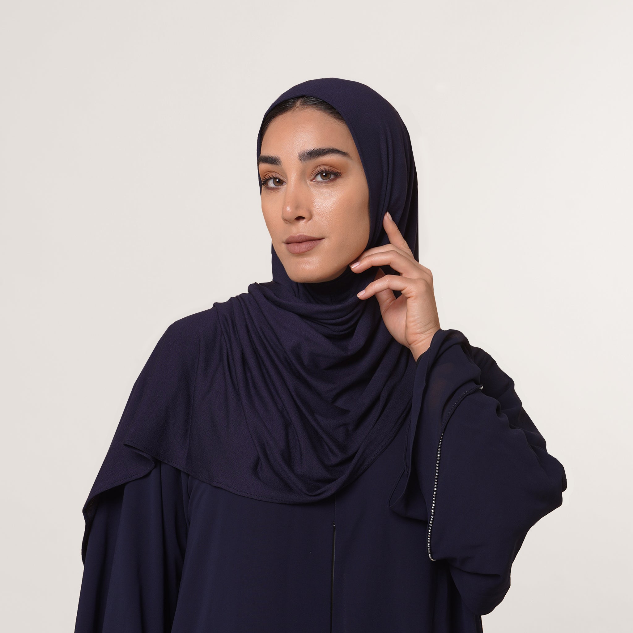 CC Malmal folded Hijab(Chafsa) - Midnight Navy