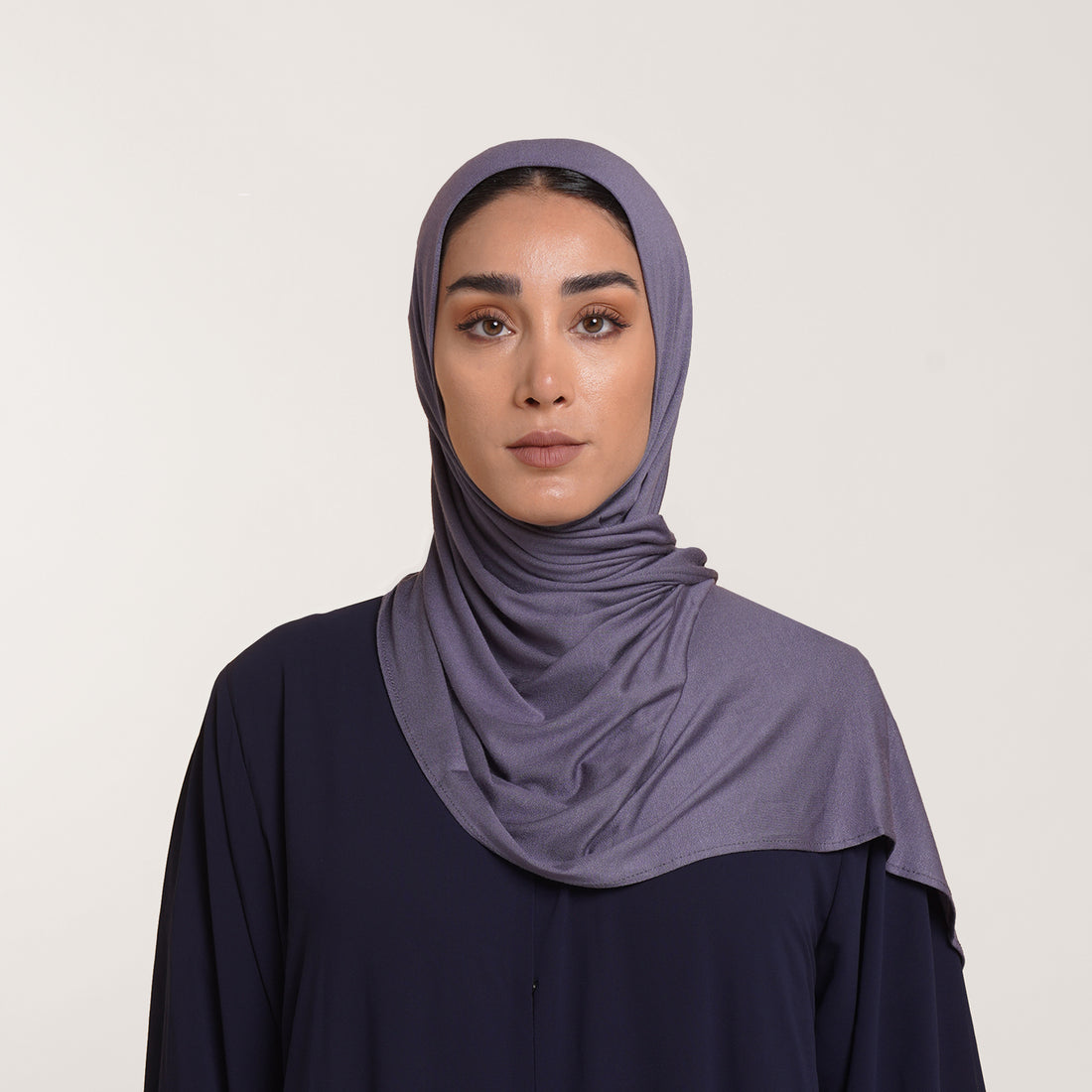 CC Malmal folded Hijab(Chafsa) - Smoky Lavender Gray