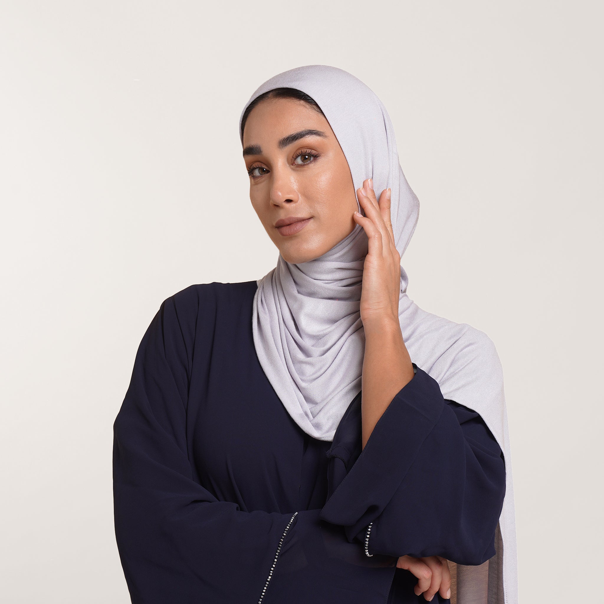 CC Malmal folded Hijab(Chafsa) - Soft Dove Gray