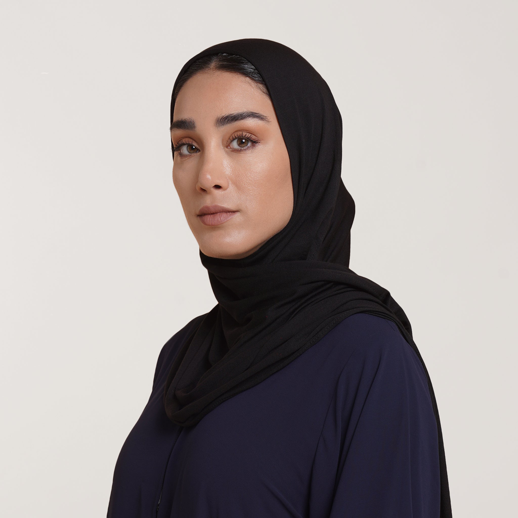 CC Malmal folded Hijab(Chafsa) - Jet Black