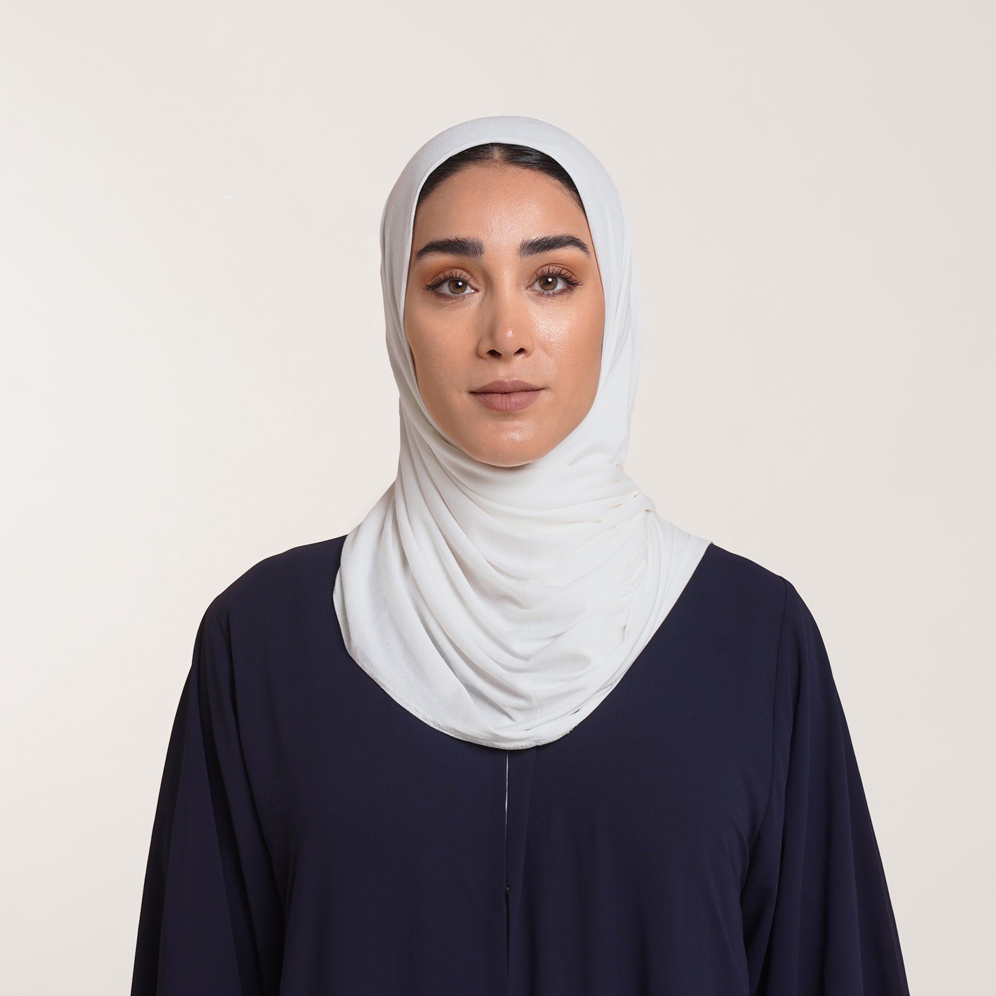CC Malmal folded Hijab(Chafsa) -Soft Cloud White