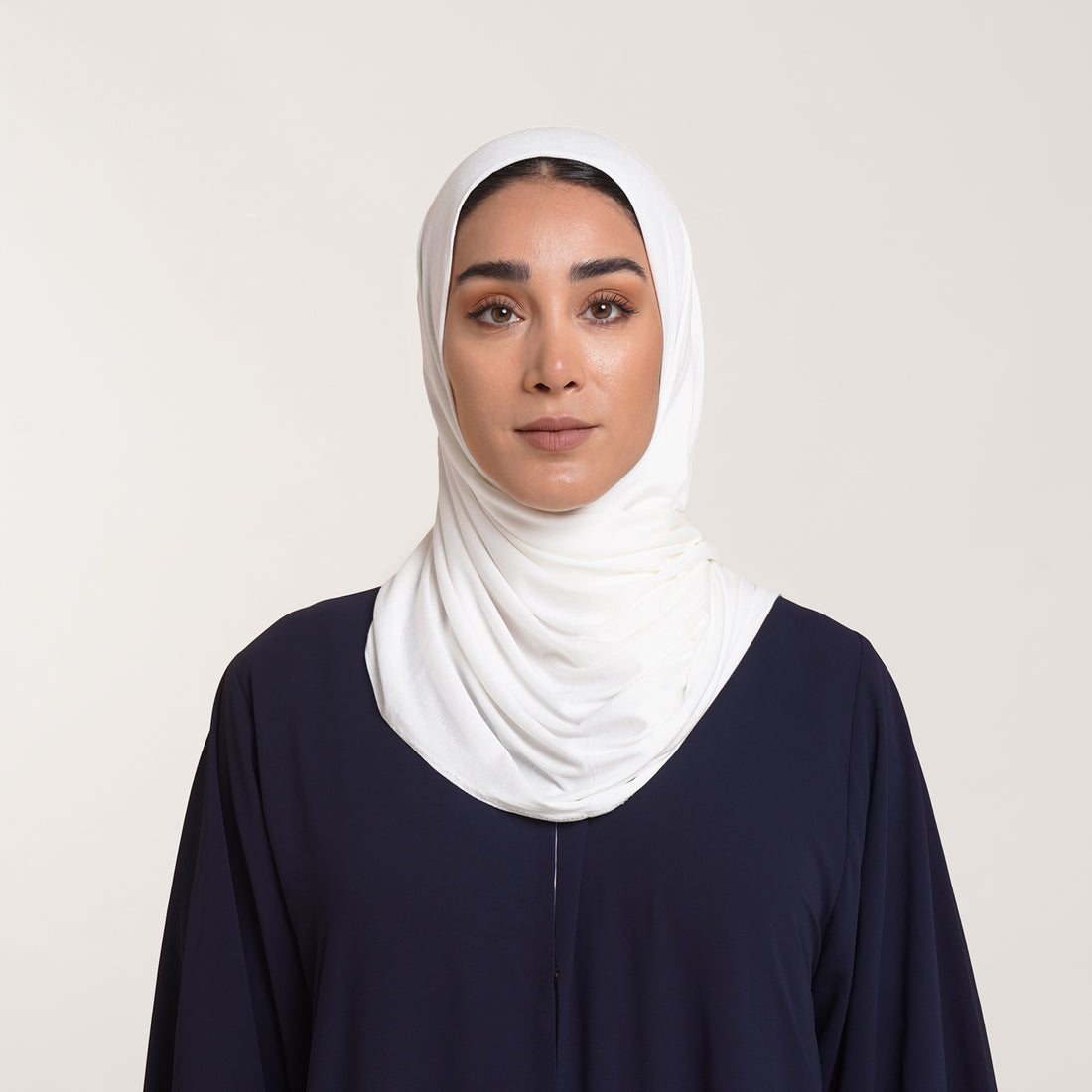 CC Malmal folded Hijab(Chafsa) - Soft Ivory White