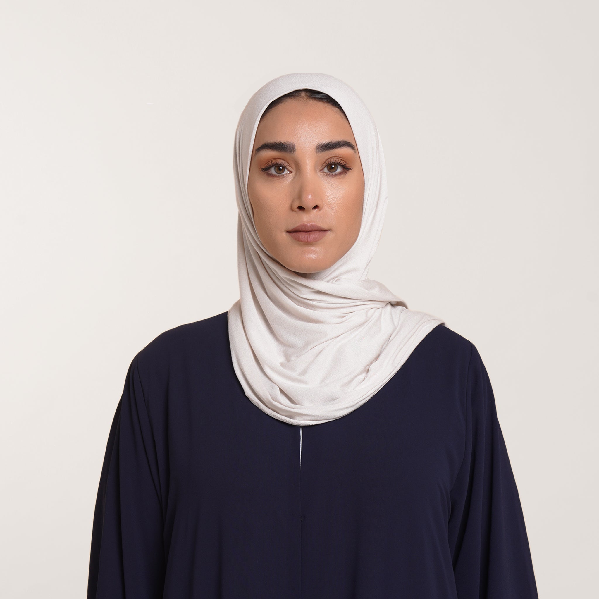 CC Malmal folded Hijab(Chafsa) - Soft Ivory Cream