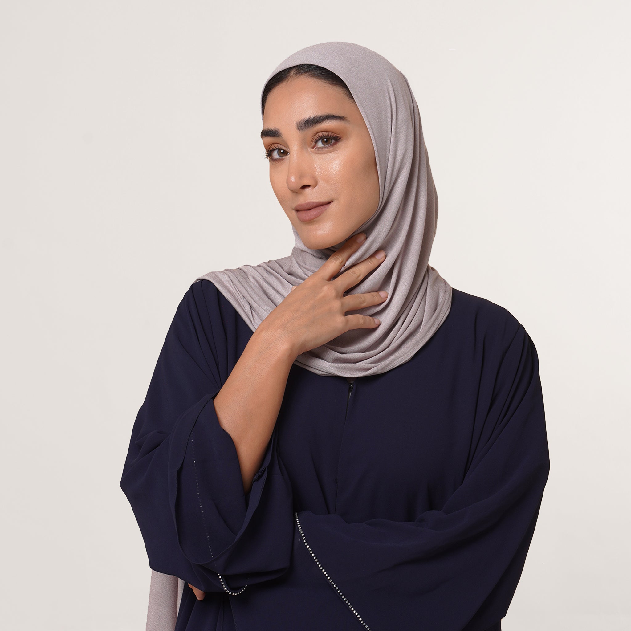 CC Malmal folded Hijab(Chafsa) - Dusty Mushroom Grey