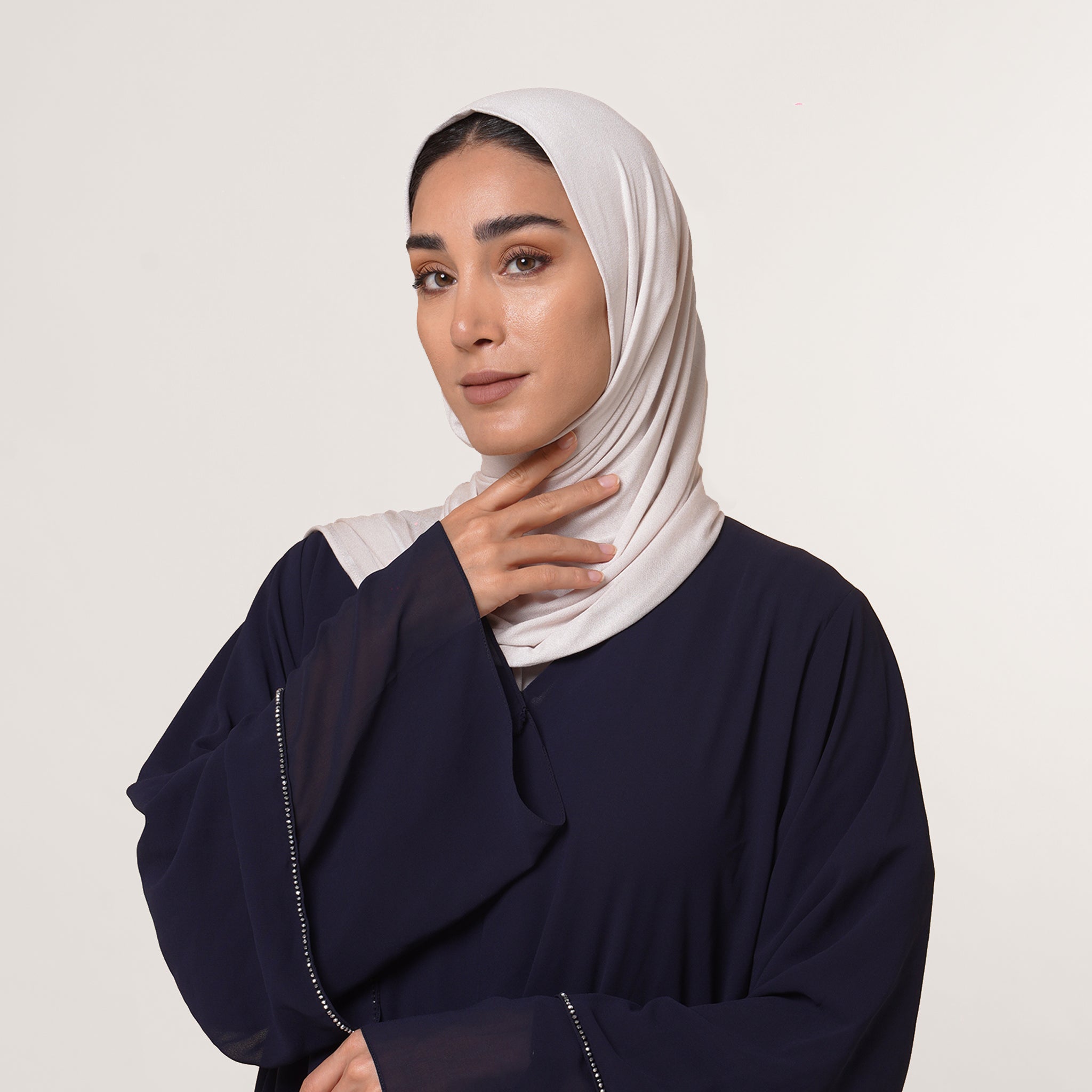 CC Malmal folded Hijab(Chafsa) - Soft Ivory