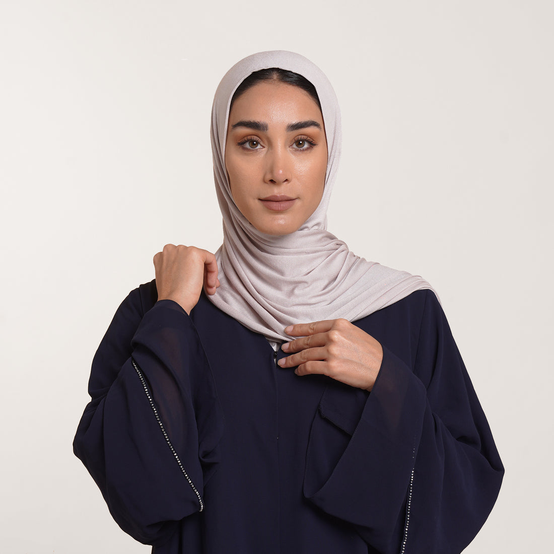 CC Malmal folded Hijab(Chafsa) - Light Greige