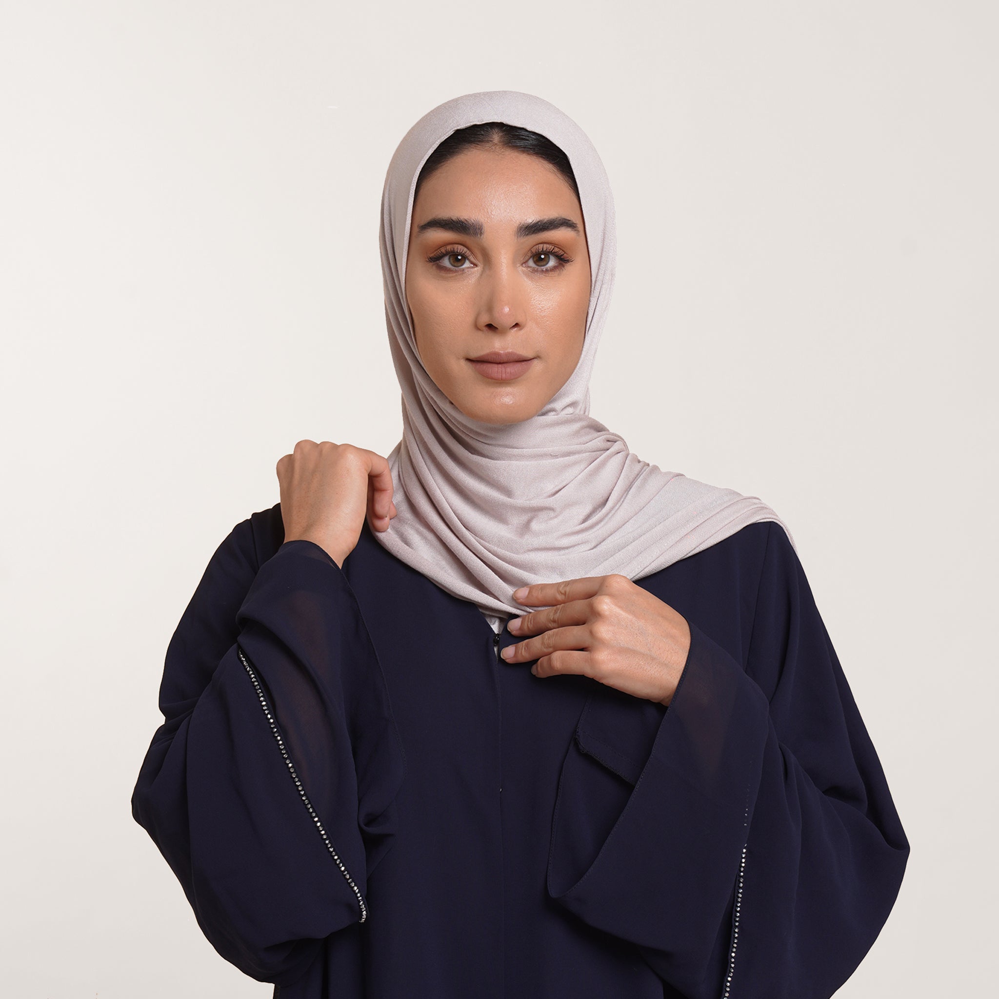 CC Malmal folded Hijab(Chafsa) - Light Greige