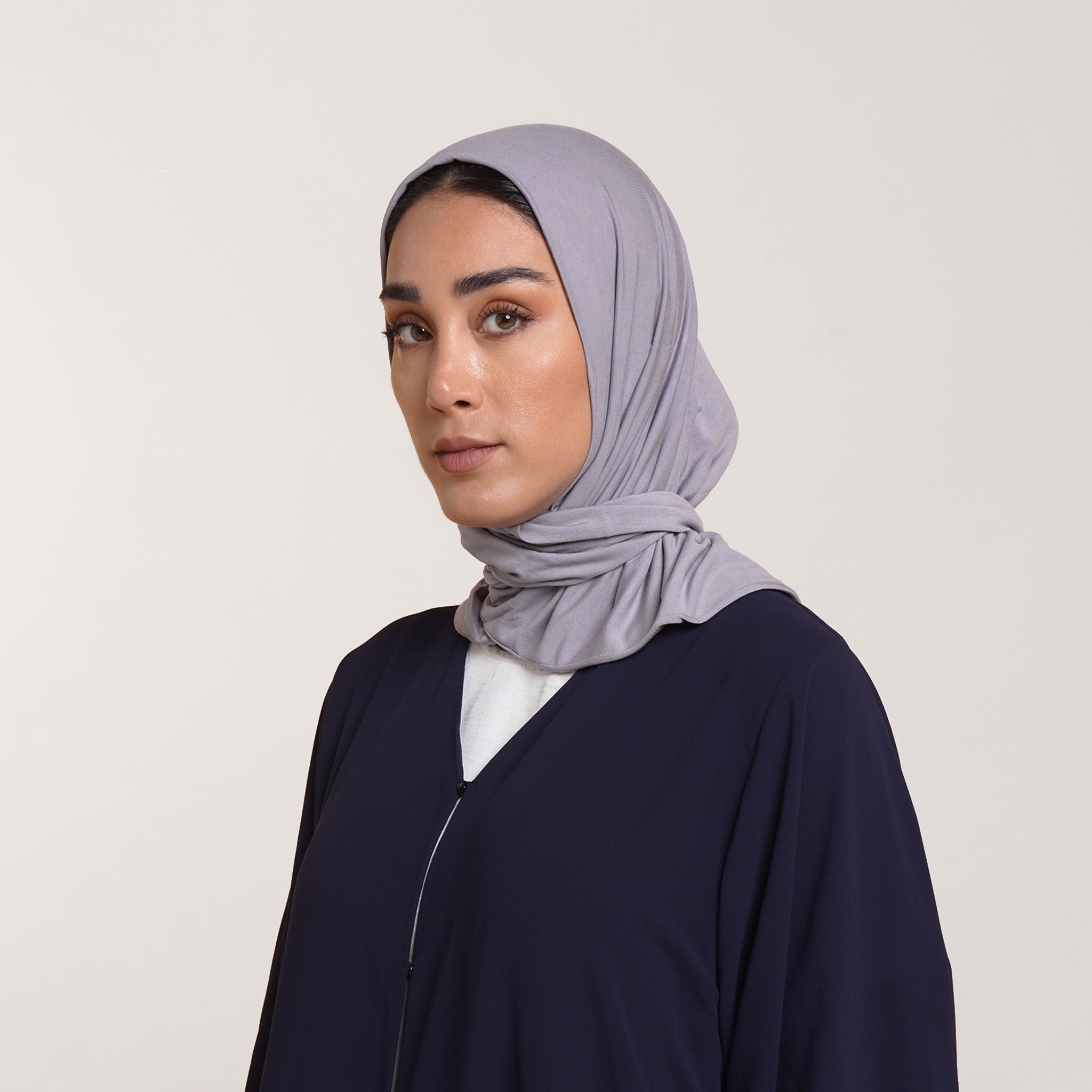 Modal Tie-back Instant Hijab - Cool Mist Grey