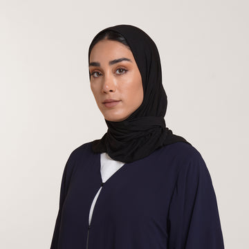 Modal Tie-back Instant Hijab - Classic Deep Black