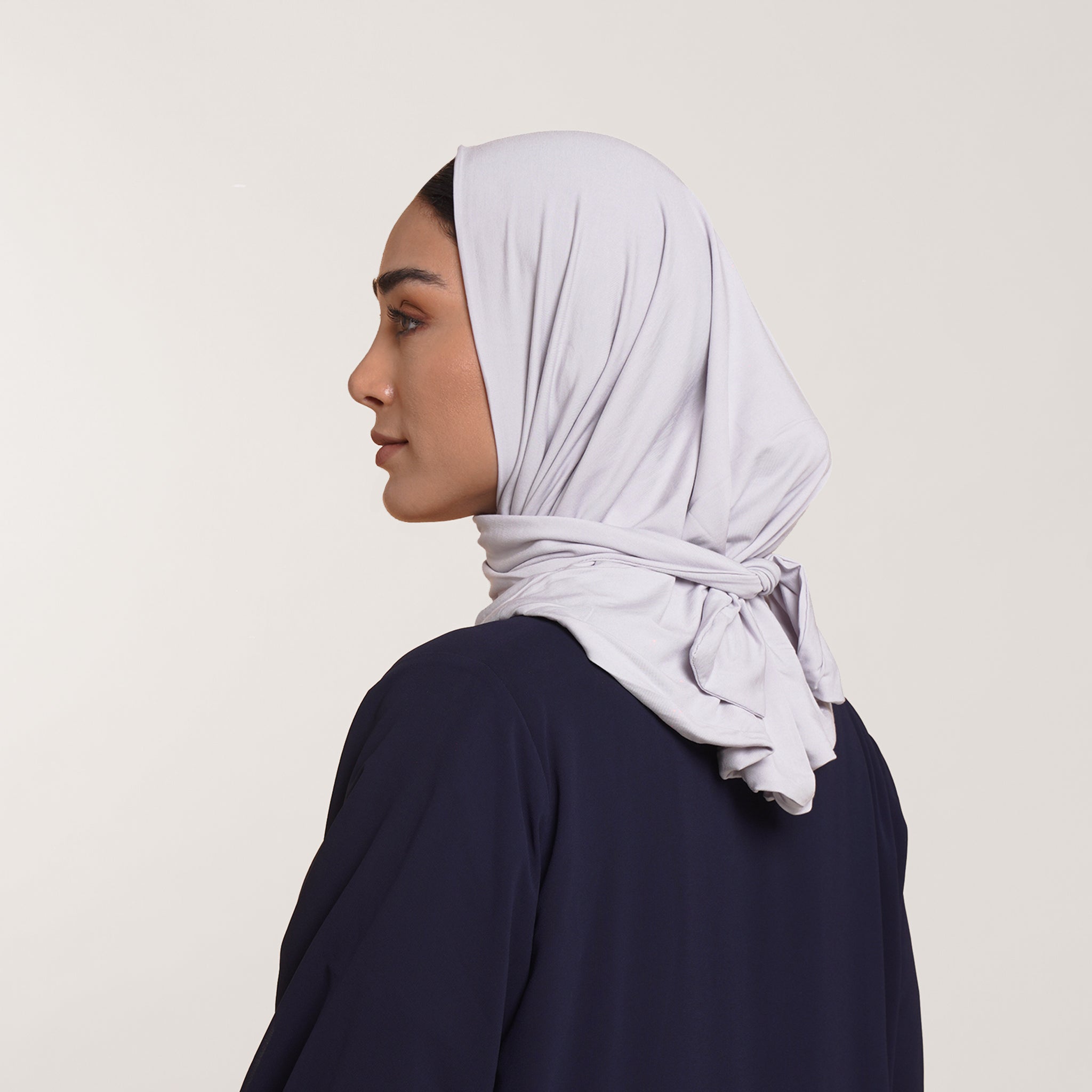 Modal Tie-back Instant Hijab - Soft Dove Gray