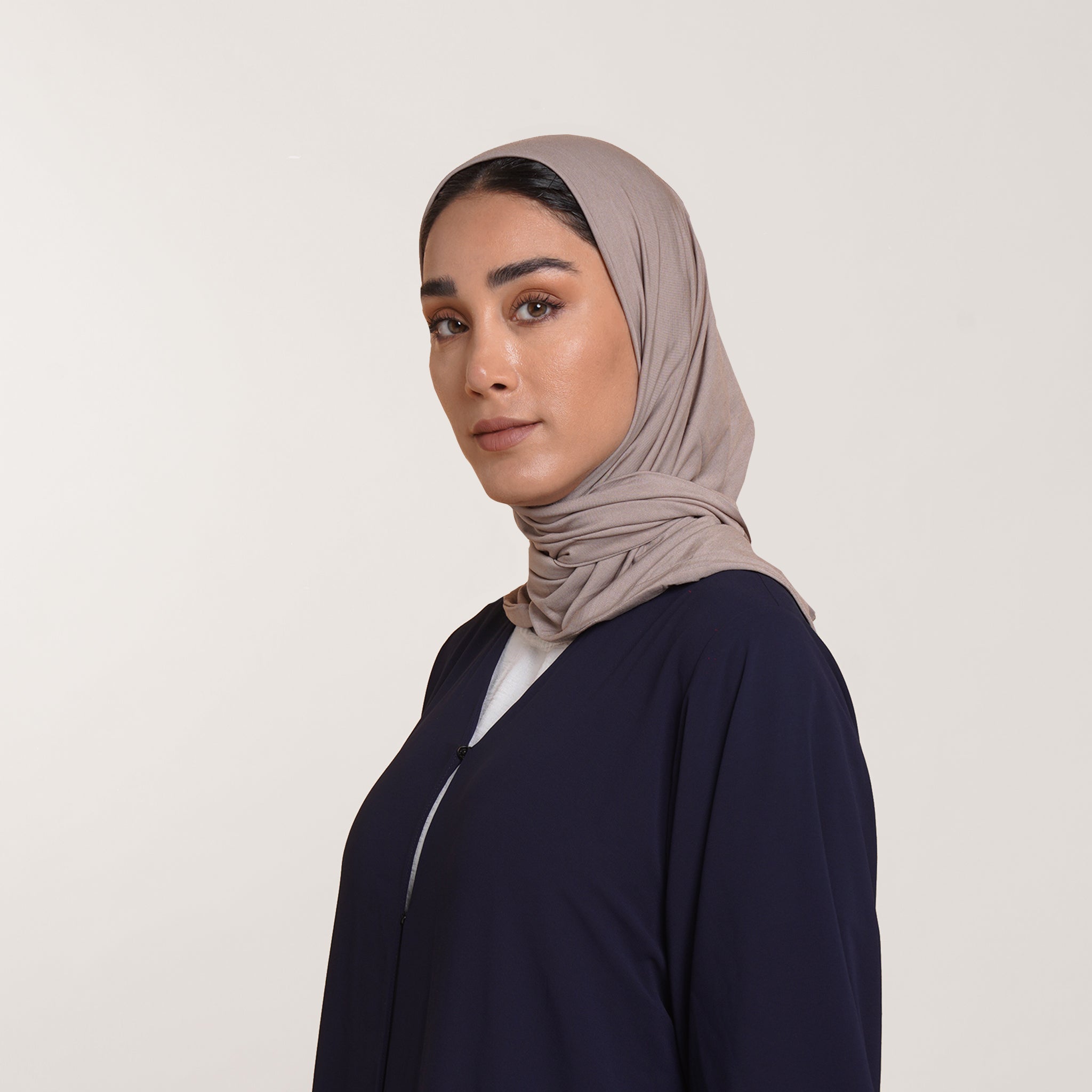 Modal Tie-back Instant Hijab - Soft Taupe