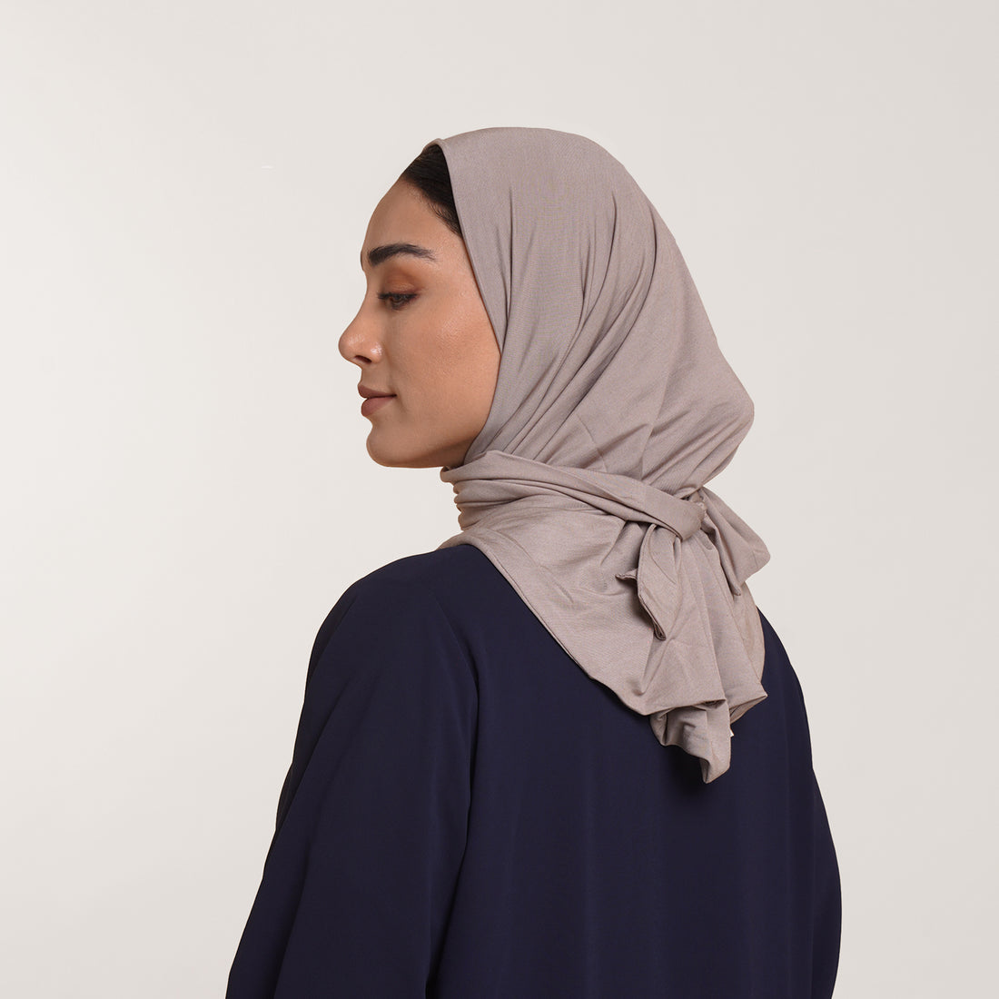 Modal Tie-back Instant Hijab - Soft Taupe