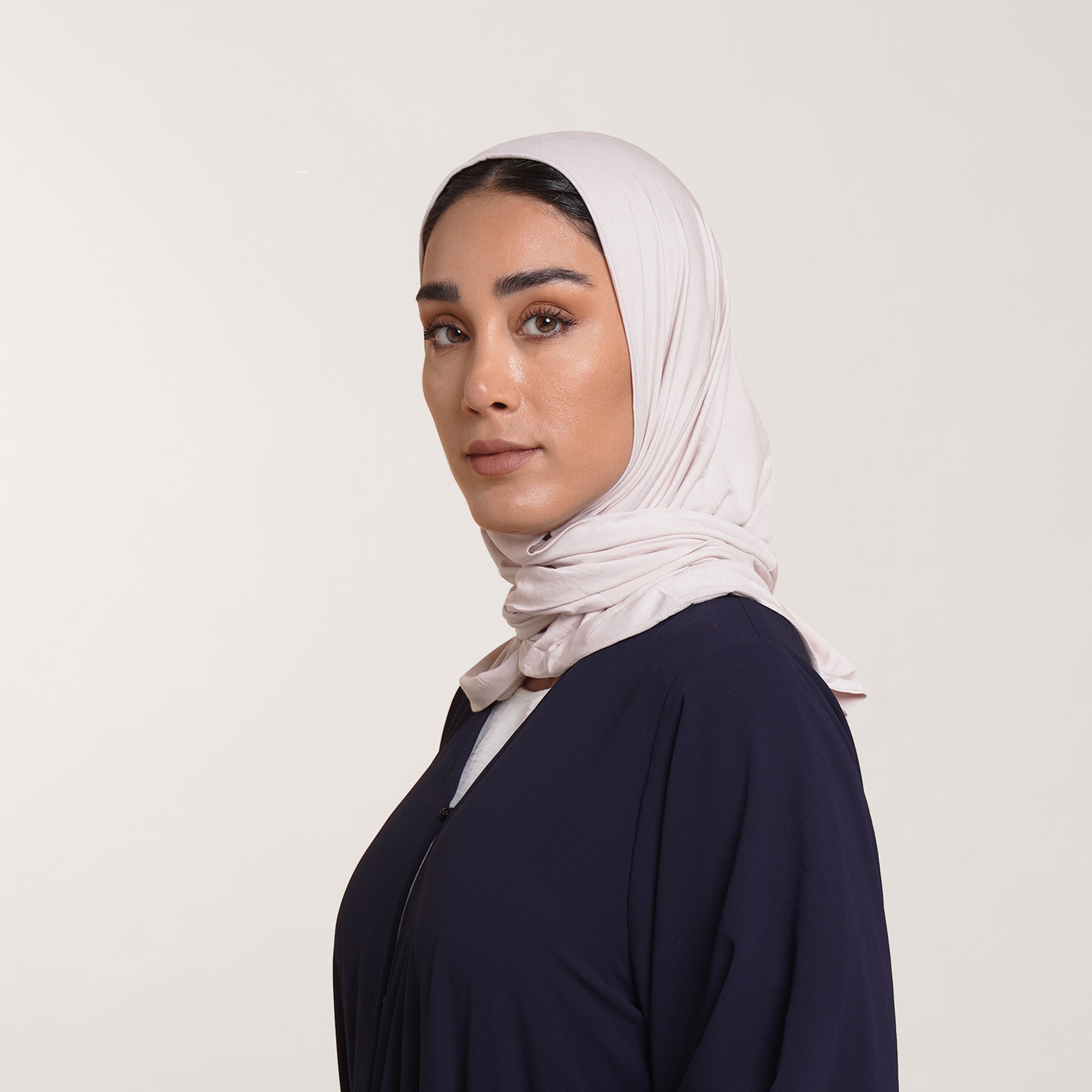 Modal Tie-back Instant Hijab - Light Pearl Beige