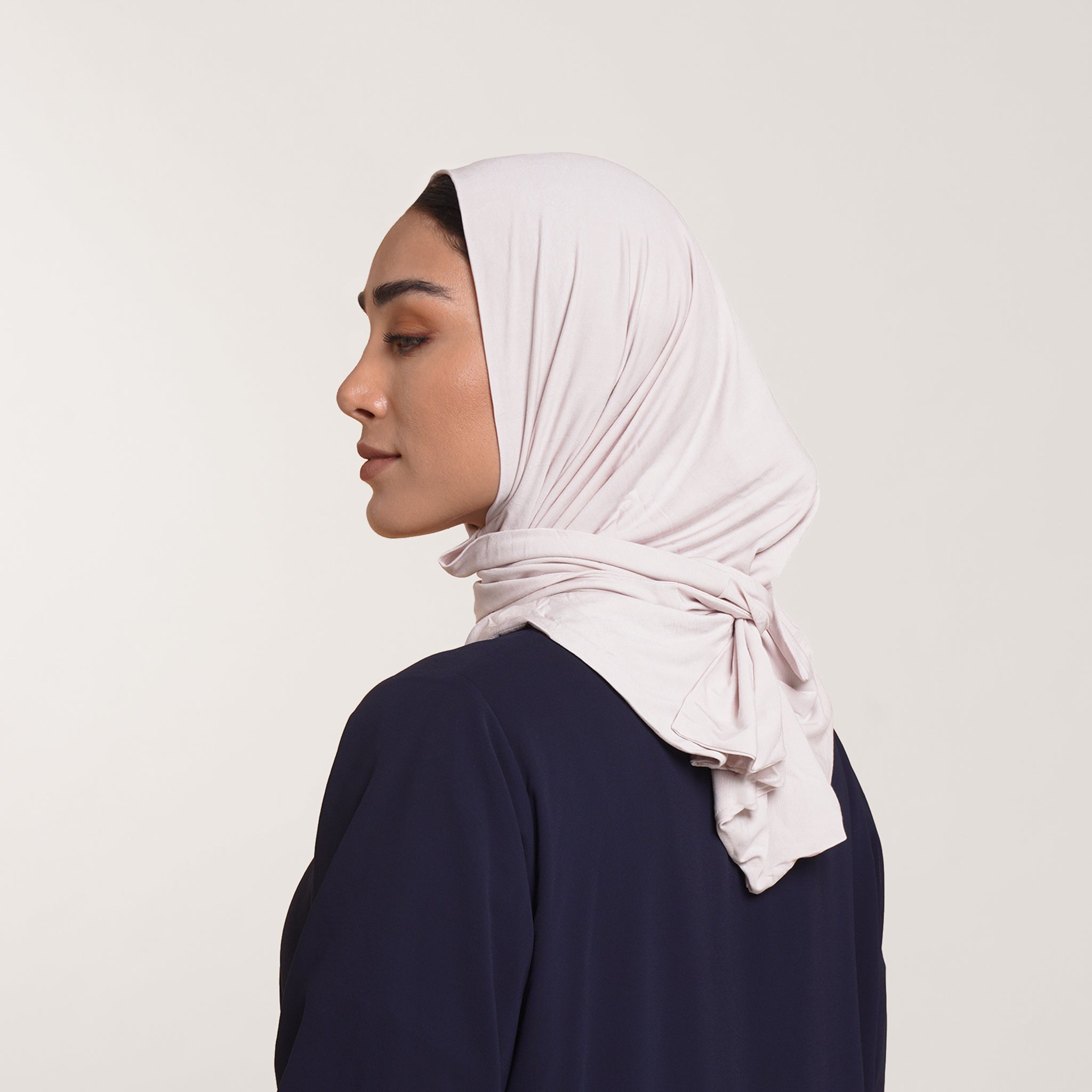 Modal Tie-back Instant Hijab - Light Pearl Beige