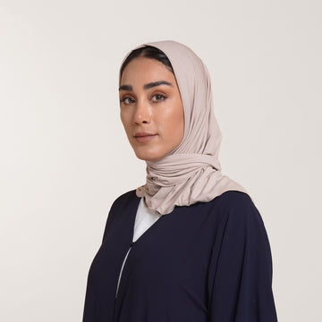 Modal Tie-back Instant Hijab - Warm Sand Beige