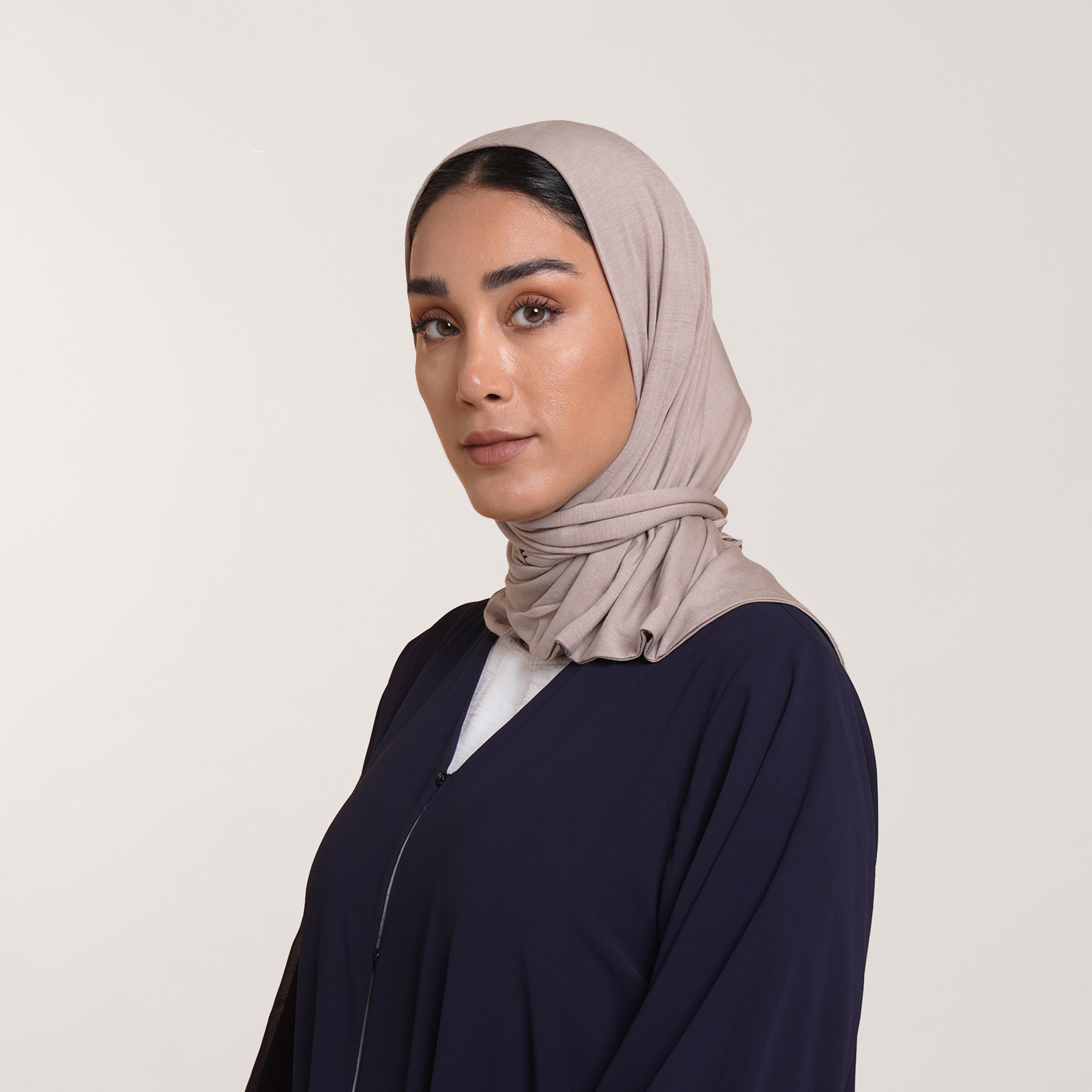 Modal Tie-back Instant Hijab - Warm Taupe Beige