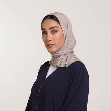 Modal Tie-back Instant Hijab - Warm Taupe Beige