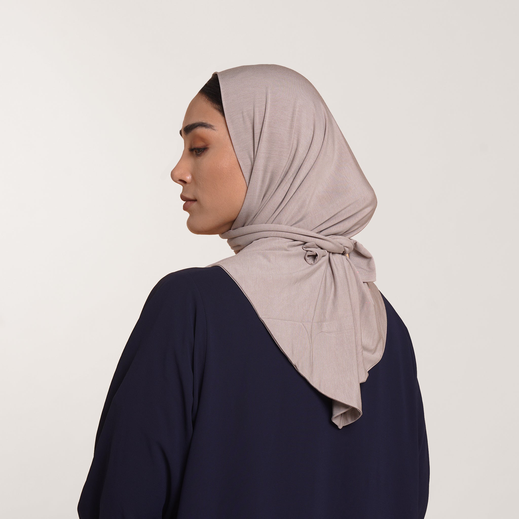 Modal Tie-back Instant Hijab - Warm Taupe Beige
