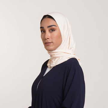 Modal Tie-back Instant Hijab - Creamy Vanilla