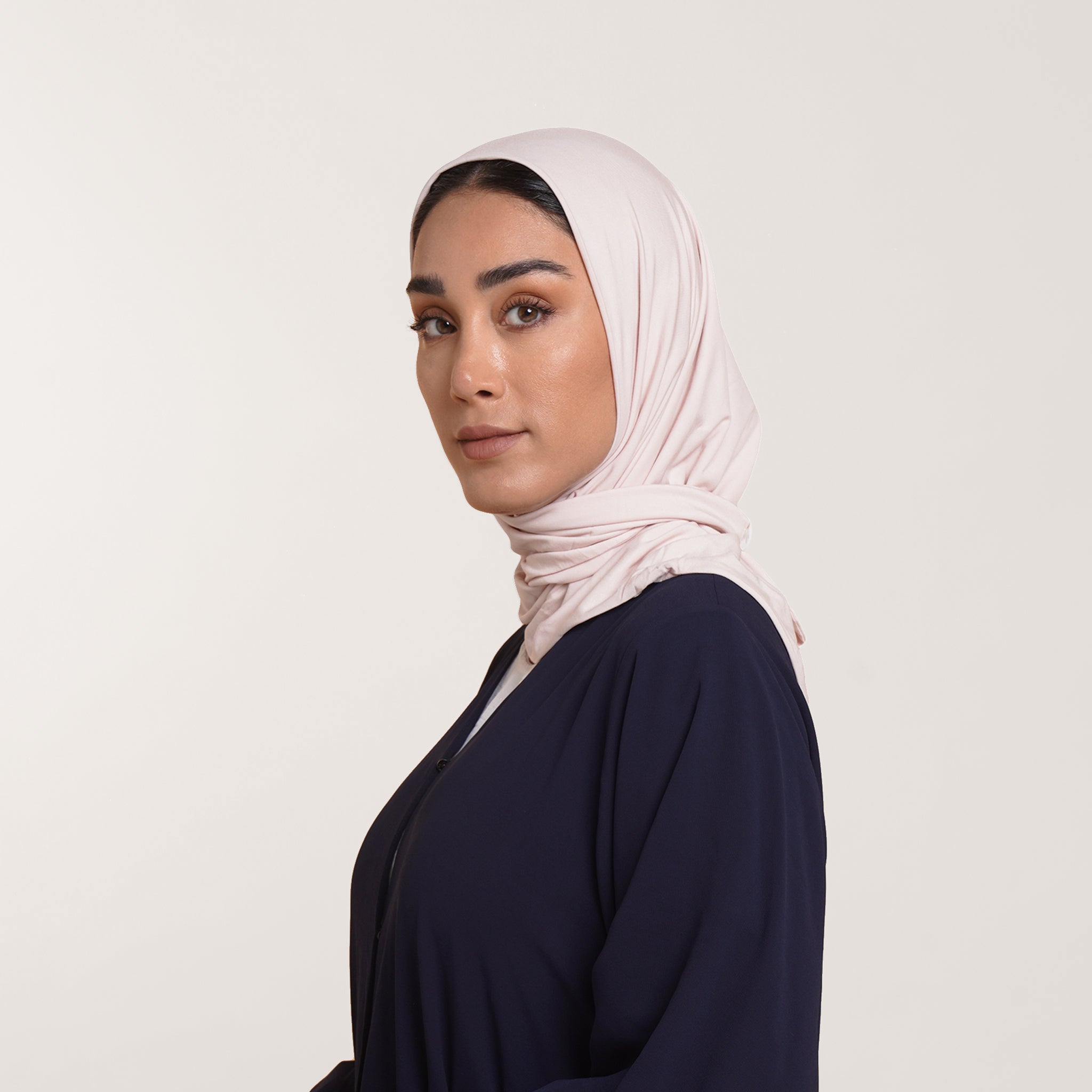 Modal Tie-back Instant Hijab - Soft Blush Beige