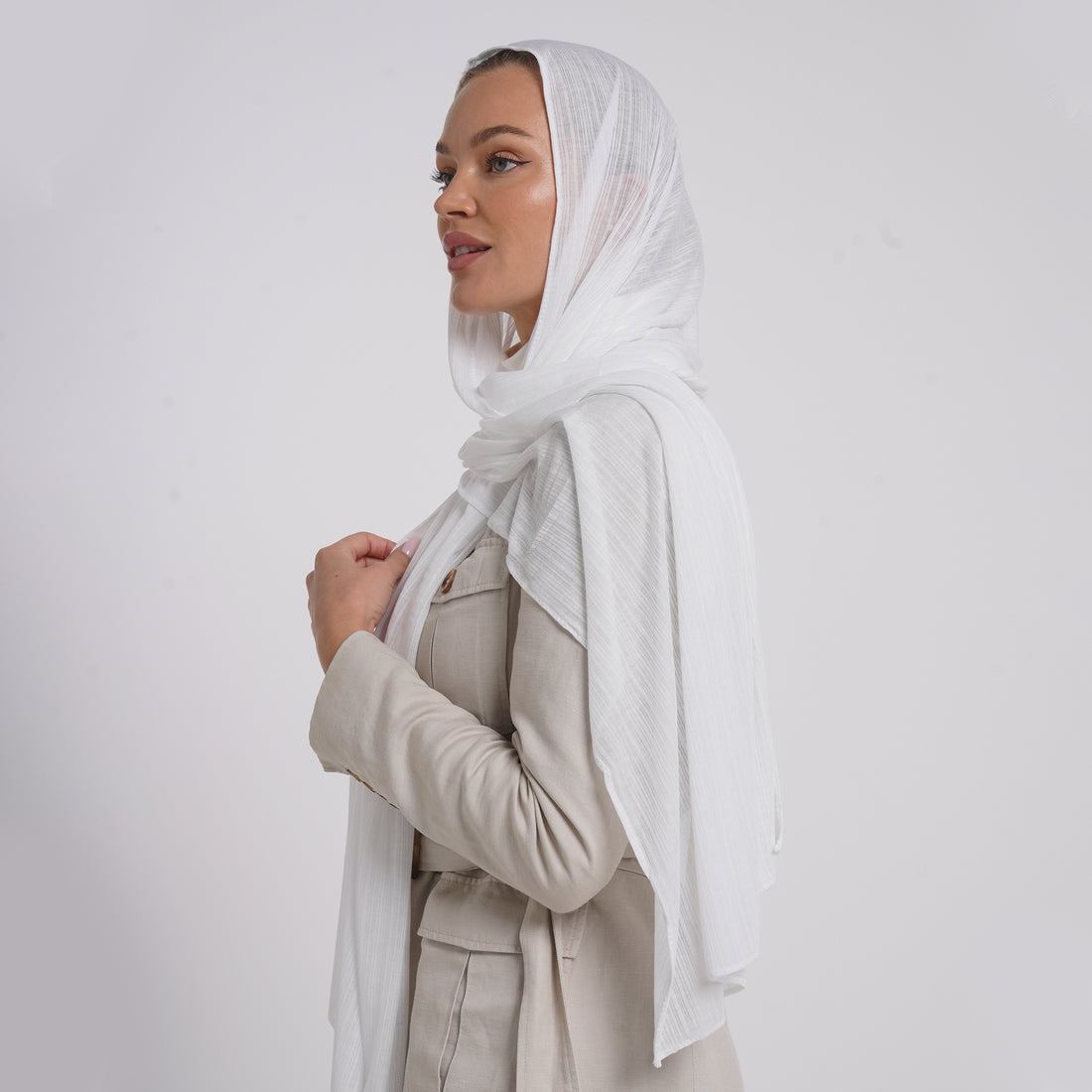 Lulua Lady Hijab - Pure Cloud White