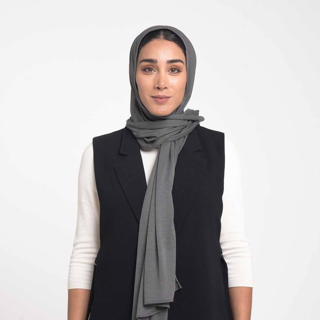 Turkish Cotton Hijab - Charcoal Gray