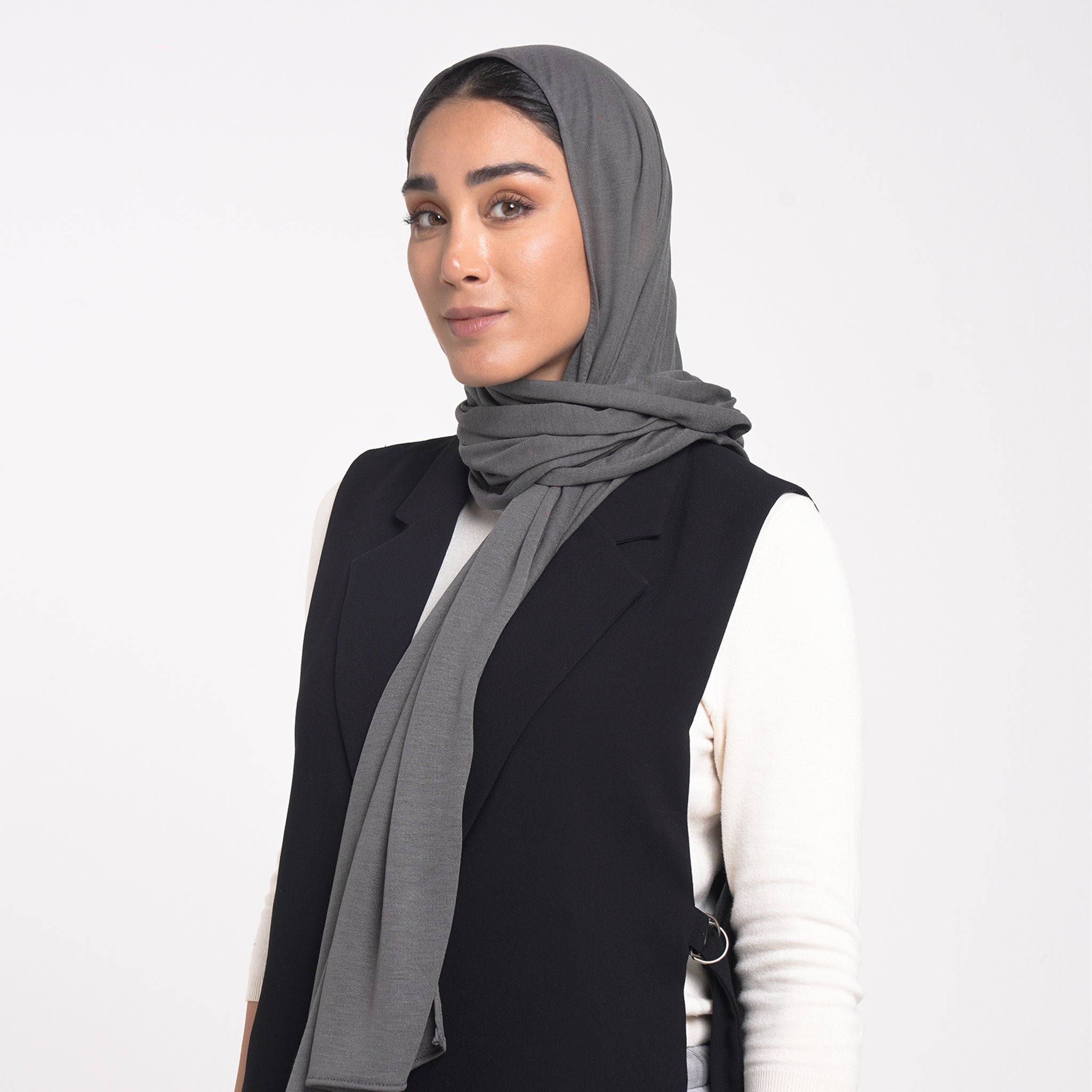 Turkish Cotton Hijab - Charcoal Gray