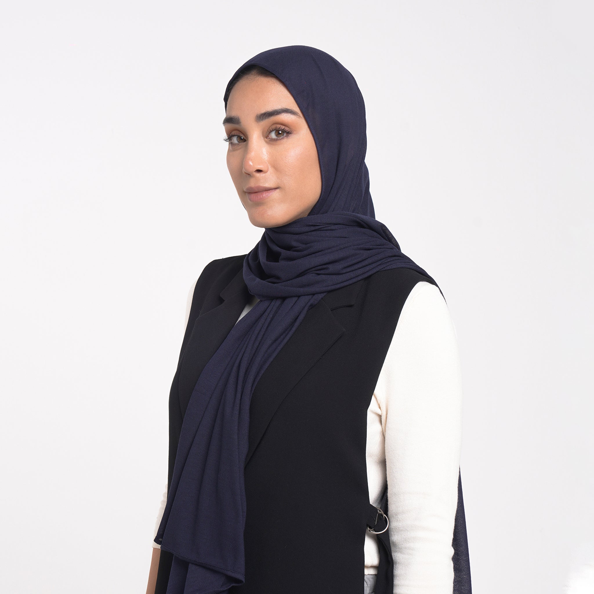 Turkish Cotton Hijab - Midnight Navy