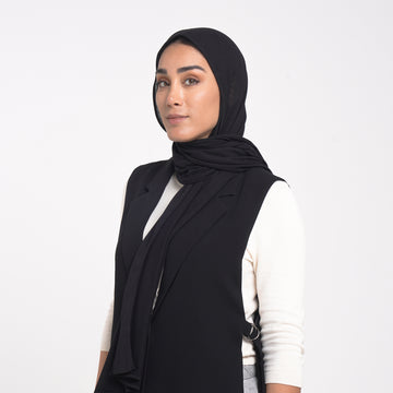 Turkish Cotton Hijab - Jet Black