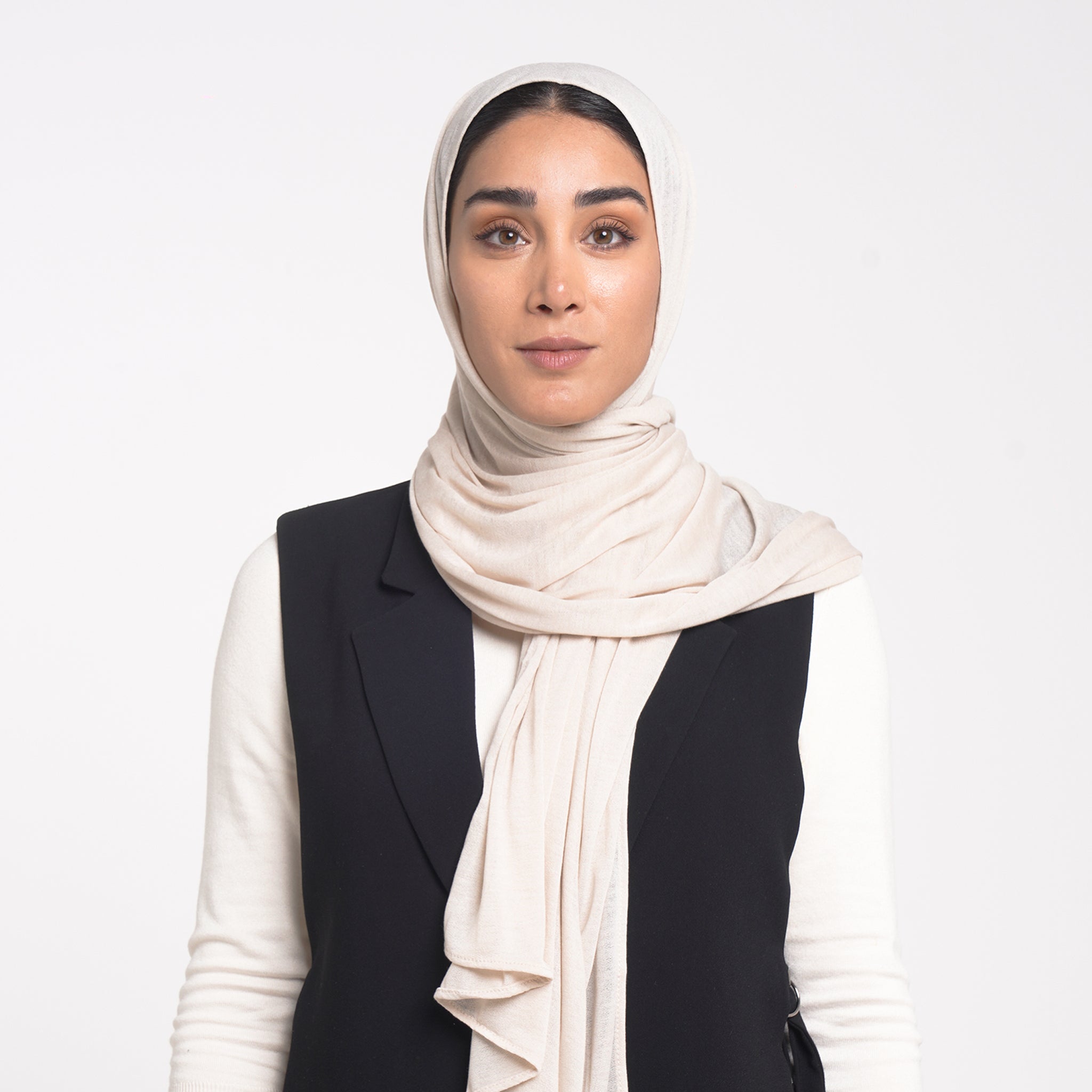 Turkish Cotton Hijab - Creamy Vanilla Beige