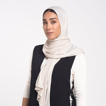 Turkish Cotton Hijab - Creamy Vanilla Beige