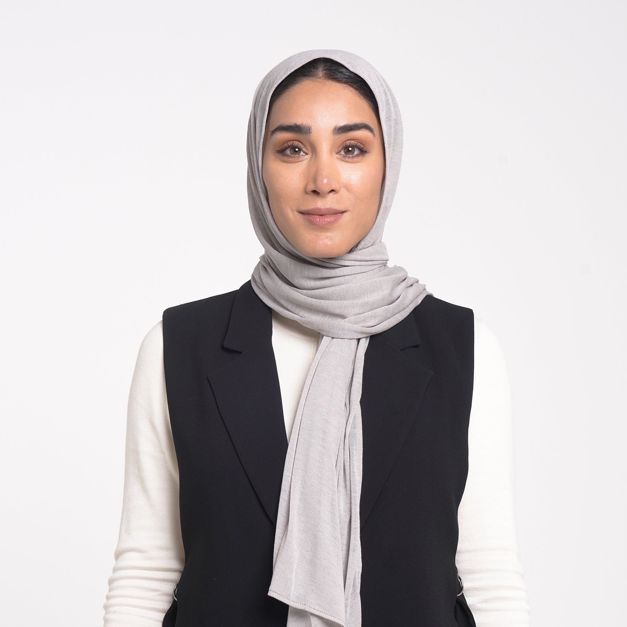 Turkish Cotton Hijab - Cool Stone Grey