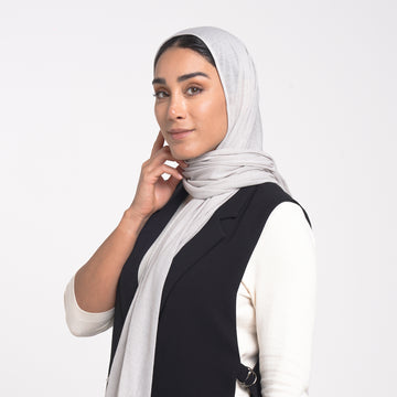 Turkish Cotton Hijab - Cool Stone Grey