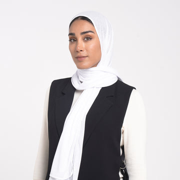 Turkish Cotton Hijab - Pure Soft White