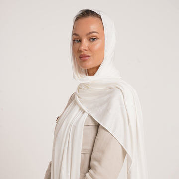 Hijab Jackard - White
