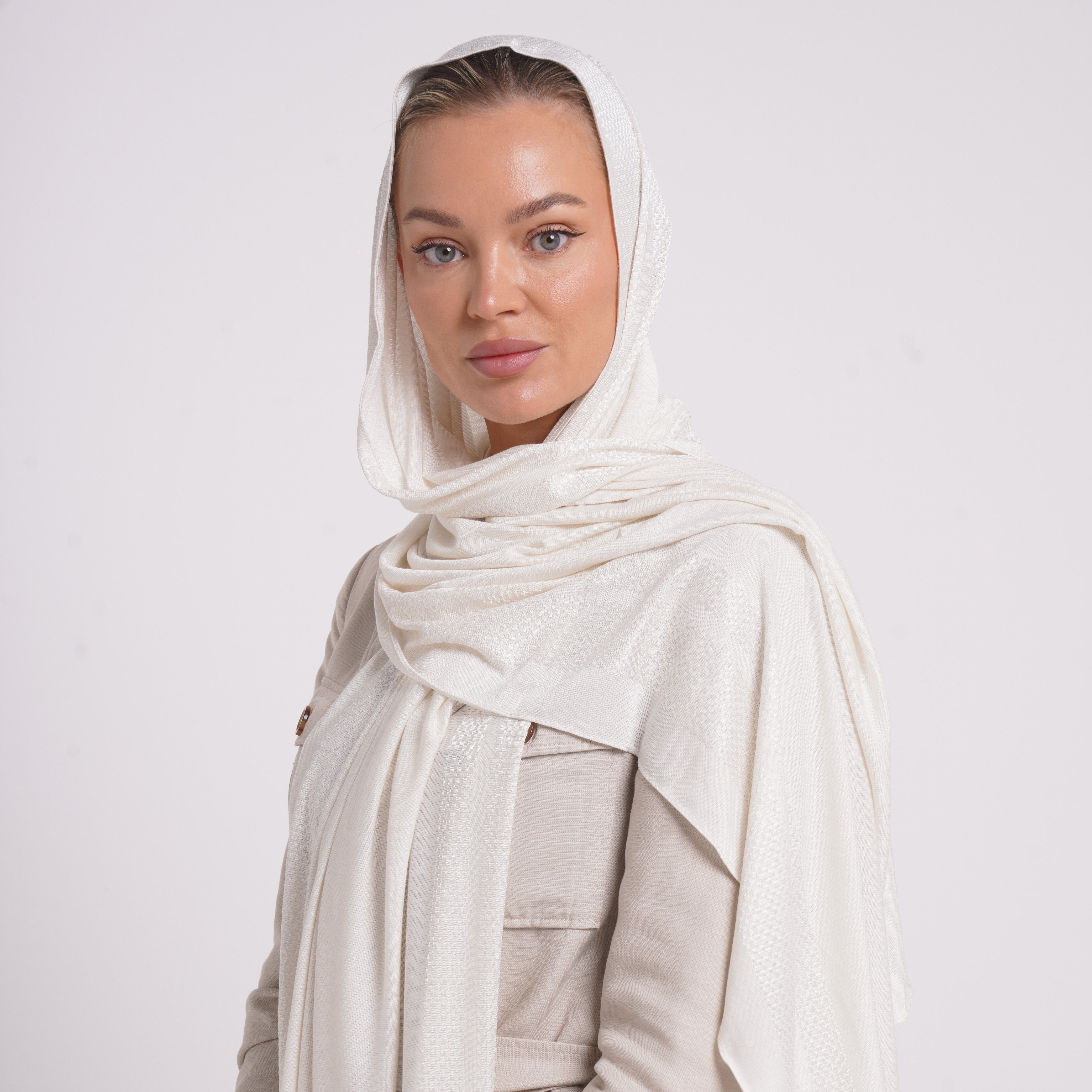 Hijab Jackard - Ivory