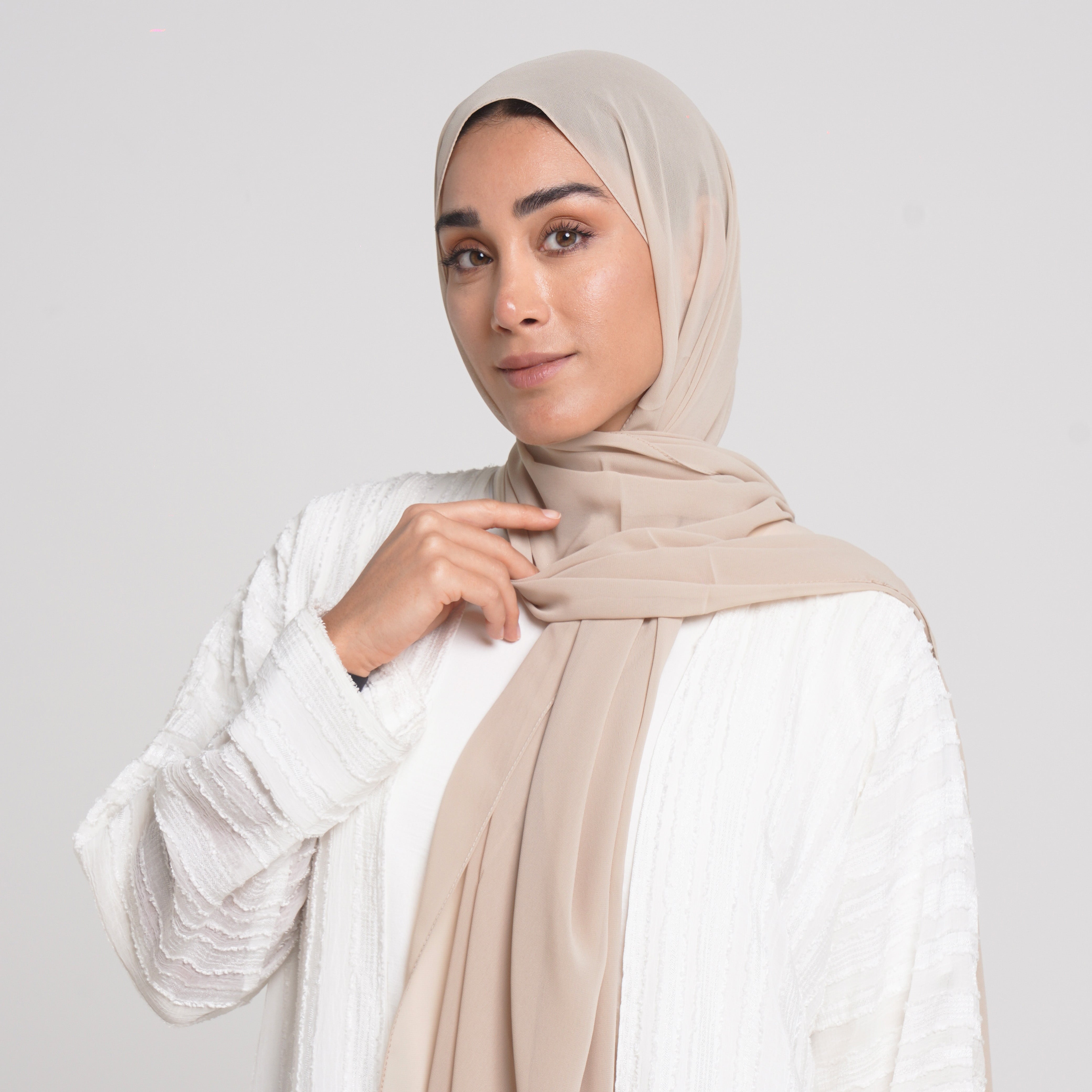Essential Everyday Chiffon Hijab - Light Sand Beige