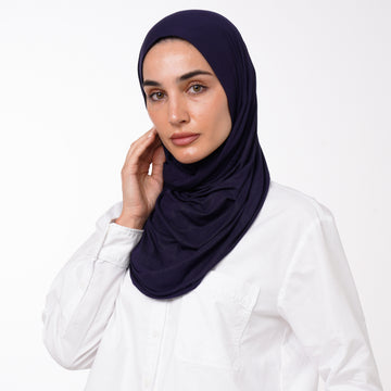 Double Stretch Chiffon Hijab - Navy Blue