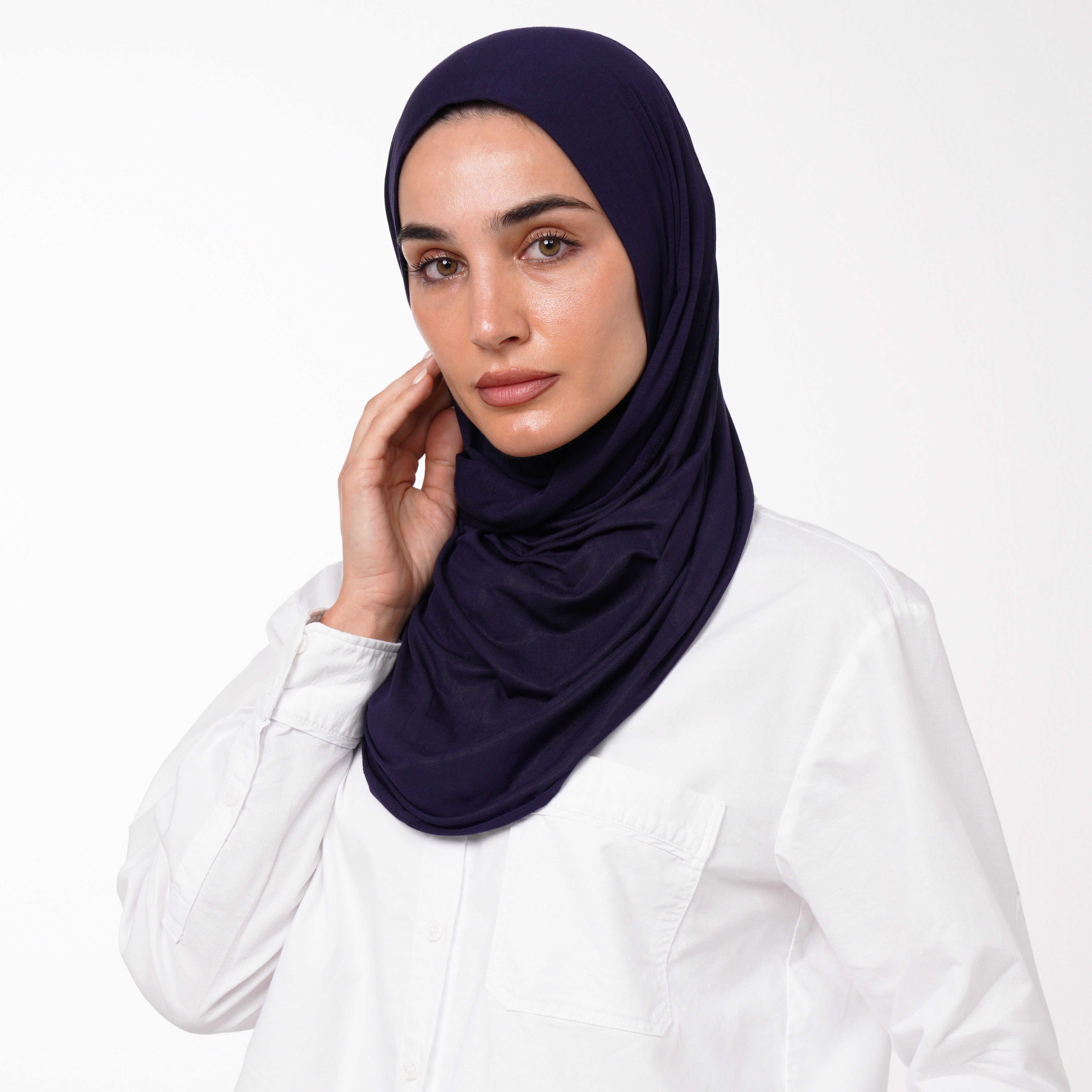 Double Stretch Chiffon Hijab - Navy Blue