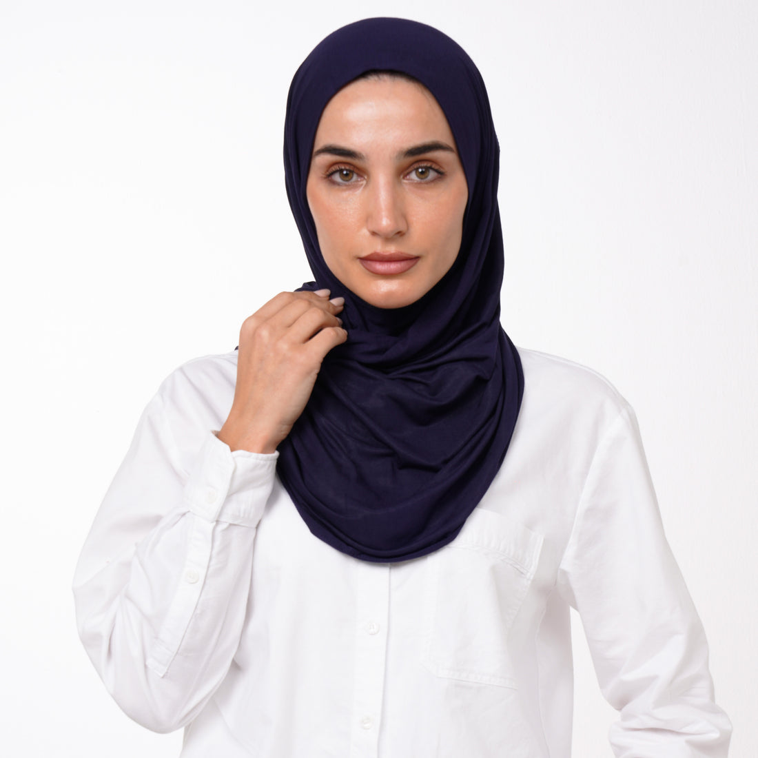 Double Stretch Chiffon Hijab - Navy Blue
