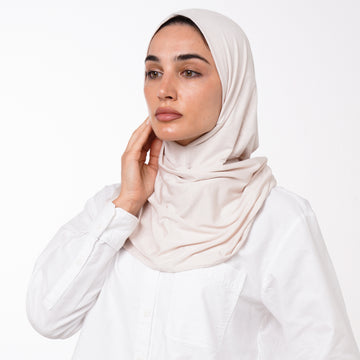 Cotton Malmal Folded Hijab - Soft Pearl Blush