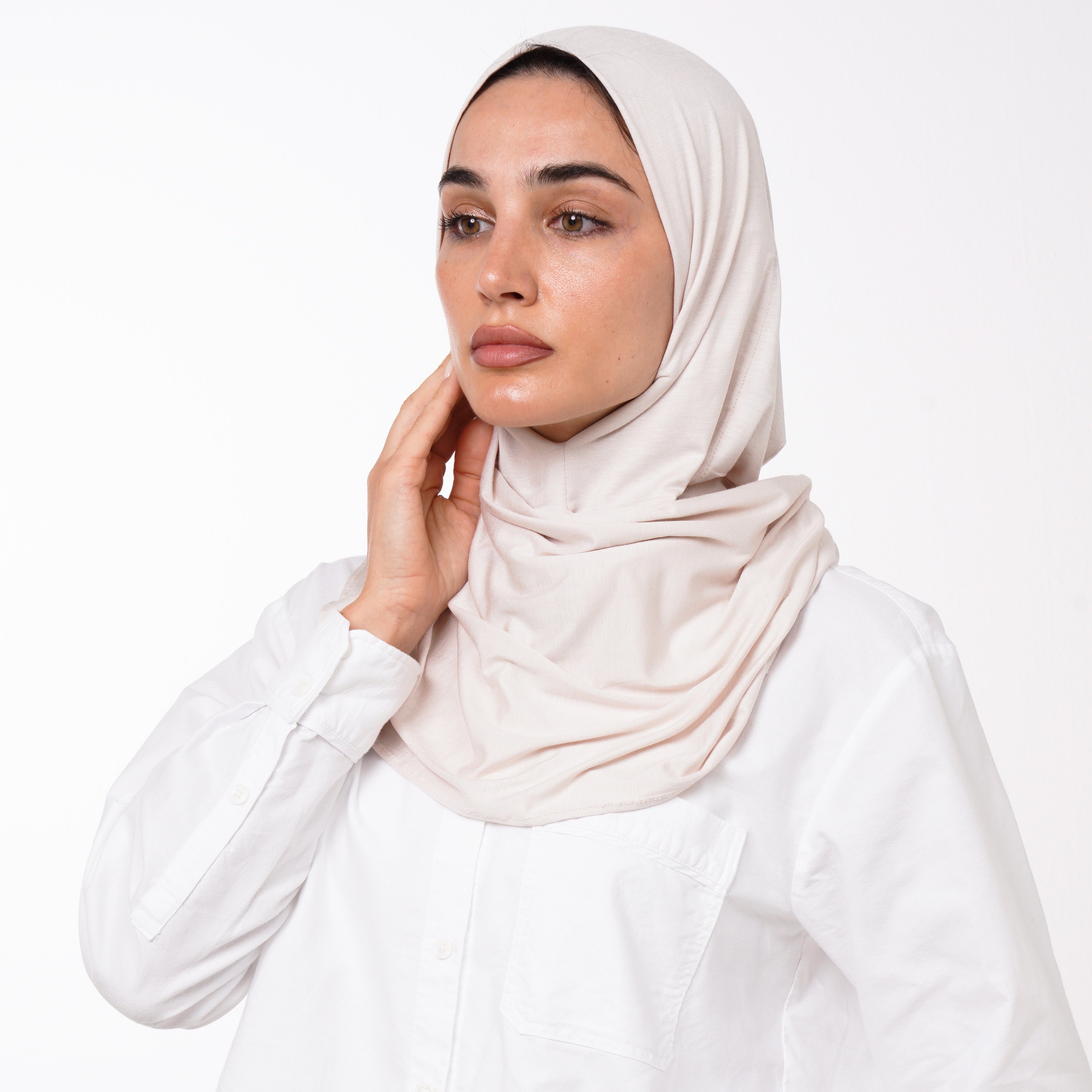 Cotton Malmal Folded Hijab - Soft Pearl Blush